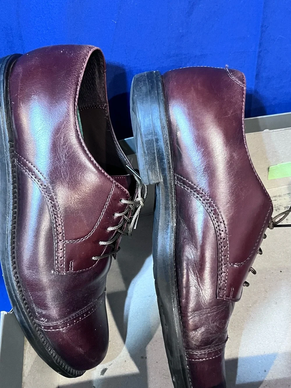 Hush Puppies Del Mar Men’s Burgundy Leather Oxfords Derby Shoes